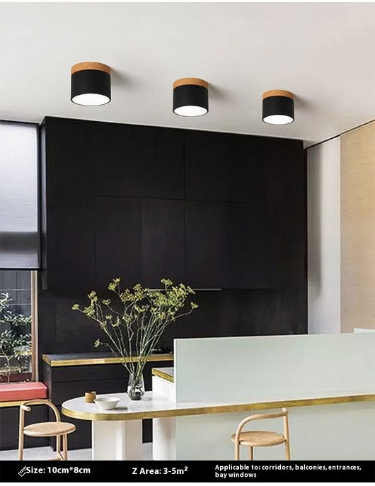 Lámpara de Madera Maciza para Pasillo y Balcón - Diseño Minimalista Macaron - Image 12