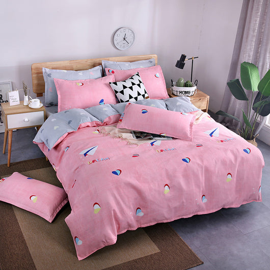 Juego de Sábanas de Algodón Aloe Vera - 4 Piezas para Dormitorio Estudiante Verano
