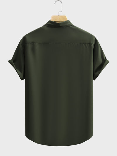 Camisa de Manga Corta Clásica para Hombre - Color Liso Verano - Image 14