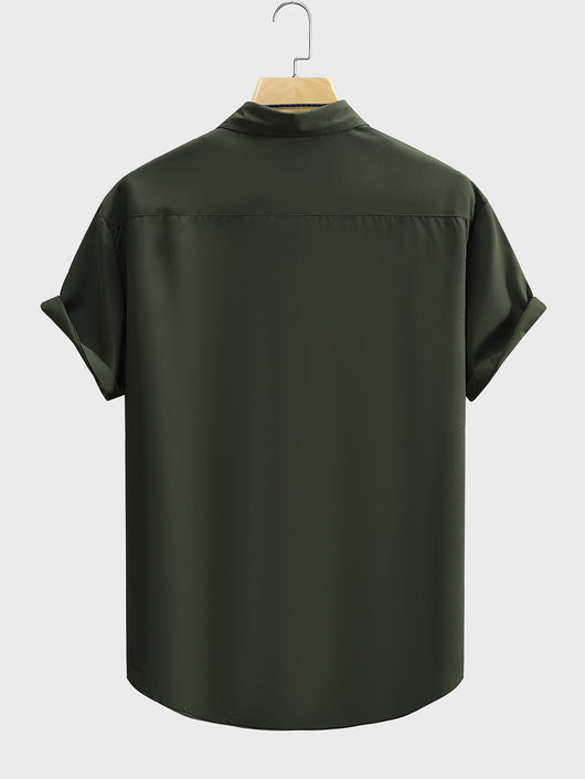 Camisa de Manga Corta Clásica para Hombre - Color Liso Verano - Image 14