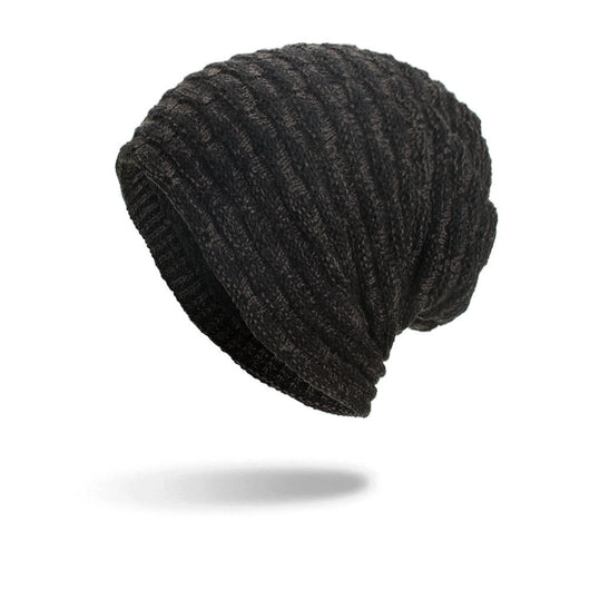 Gorro de Lana Tejido Fleece a Rayas Horizontales Multicolor para Otoño e Invierno - Image 3