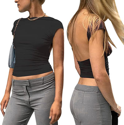 Blusa Escotada sin Espalda con Detalles Texturizados - Colección Verano - Image 10