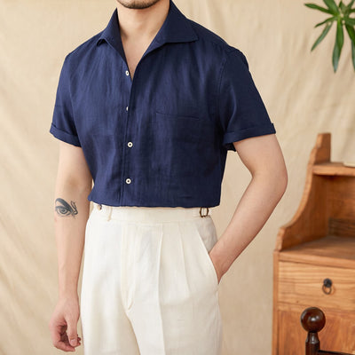 Camisa de Lino Manga Corta Suelta para Verano - Image 5