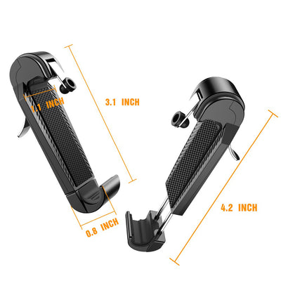 Black mobile game controller with four-finger linkage, featuring a textured grip and trigger buttons for smartphone gaming. - Image 3