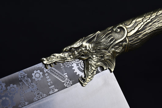 Cuchillo de Carnicero Profesional con Mango de Cobre y Acero Inoxidable - Image 3