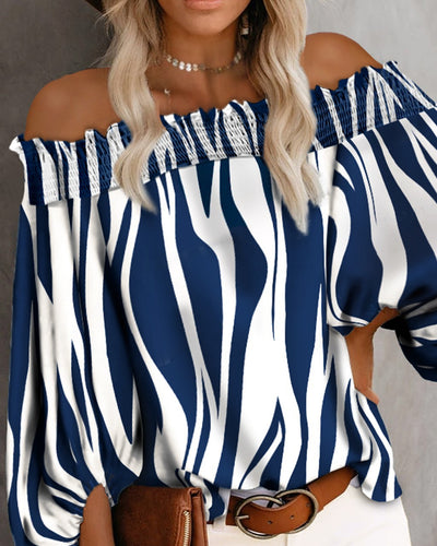 Blusa Asimétrica con Mangas Farol Estampada - Image 4