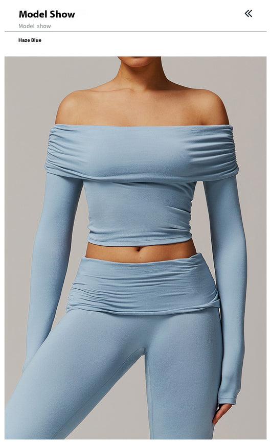 Pantalones Yoga Plisados Cintura Alta para Mujer - Diseño Acampanado Versátil - Image 15