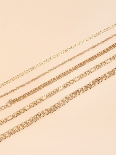 Set de 5 Tobilleras Cadena Serpiente Retro Metal Elegante - Image 18