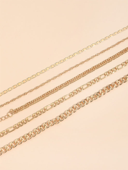 Set de 5 Tobilleras Cadena Serpiente Retro Metal Elegante - Image 18