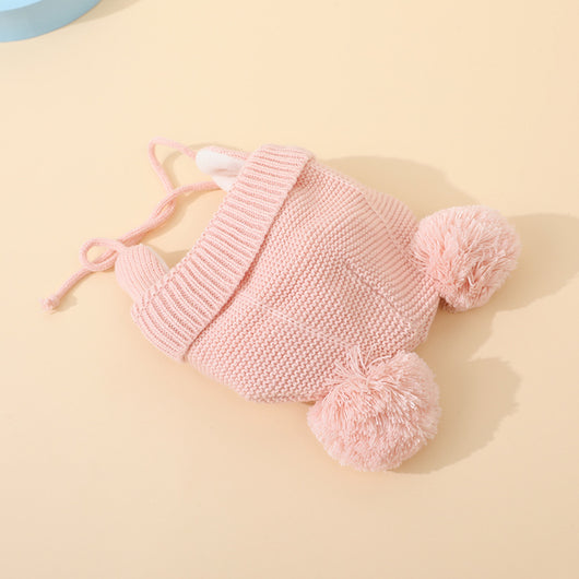 Conjunto de Gorro y Guantes de Lana para Niños y Niñas con Diseño de Doble Bola - Image 10