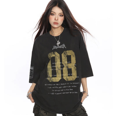 Playera Retro Americana Estampada para Mujer