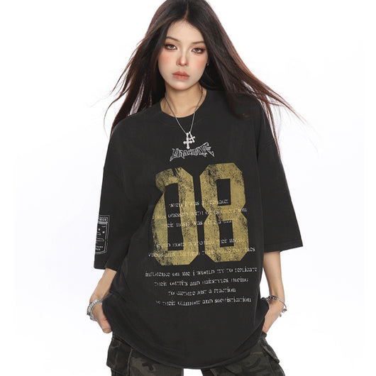 Playera Retro Americana Estampada para Mujer