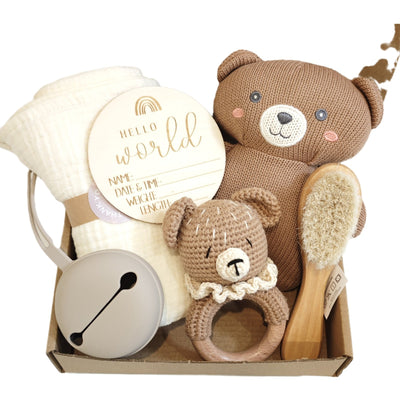 Set de Regalo: Osito de Peluche Suave con Sonajero, Manta y Toalla de Babero - Image 5