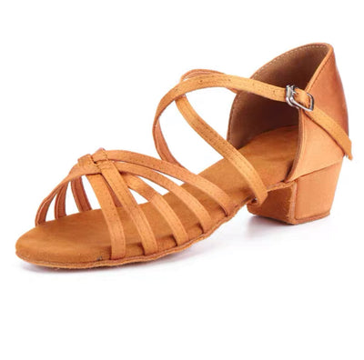 Zapatos de Danza Infantil con Tacón Medio - Suela Blanda Blanca - Image 10