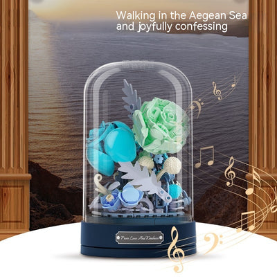 Caja de Música Flores con Bloques Constructores - Regalo Día de Enamorados - Image 2