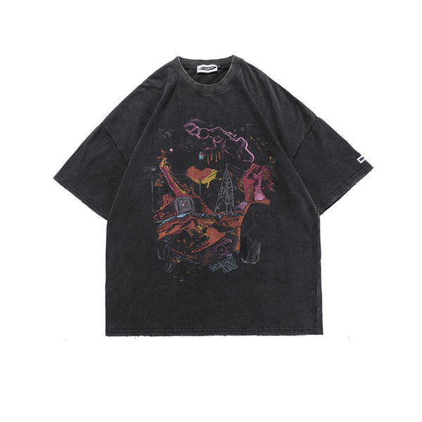 Camiseta Estilo Urbano con Estampado Vintage Retro
