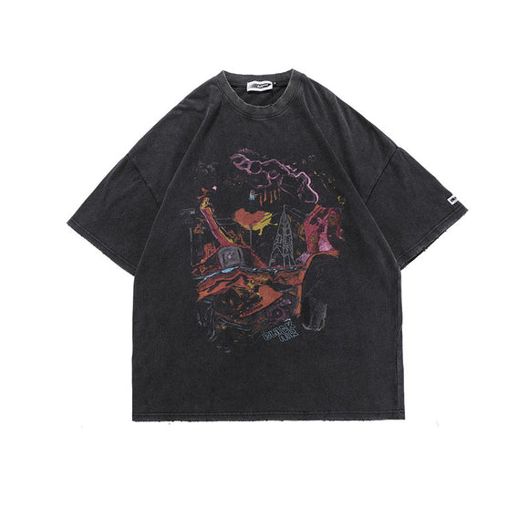 Camiseta Estilo Urbano con Estampado Vintage Retro