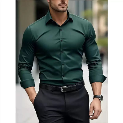 Camisa Casual Ejecutiva de Manga Larga en Tono Pigmentado - Image 19