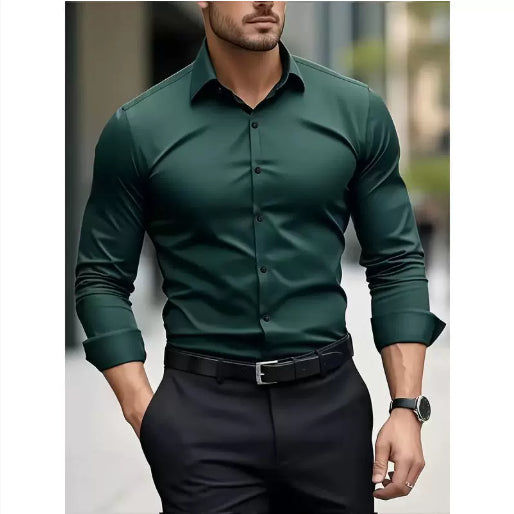 Camisa Casual Ejecutiva de Manga Larga en Tono Pigmentado - Image 19