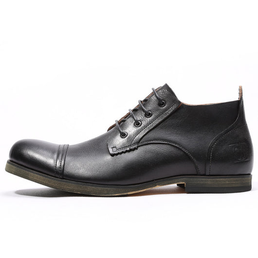 Zapatos Casuales de Cuero Vintage para Hombre con Puntera Redonda Transpirable - Image 6