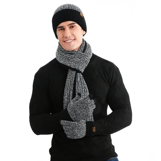 Conjunto Invernal de Gorro, Bufanda y Guantes Acolchados para Hombre - Image 3