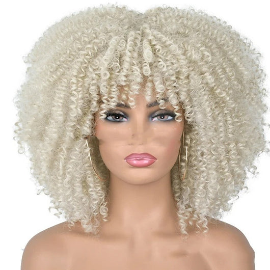 Peluca de Cabello Rizado Sintético con Malla Fina - Image 10