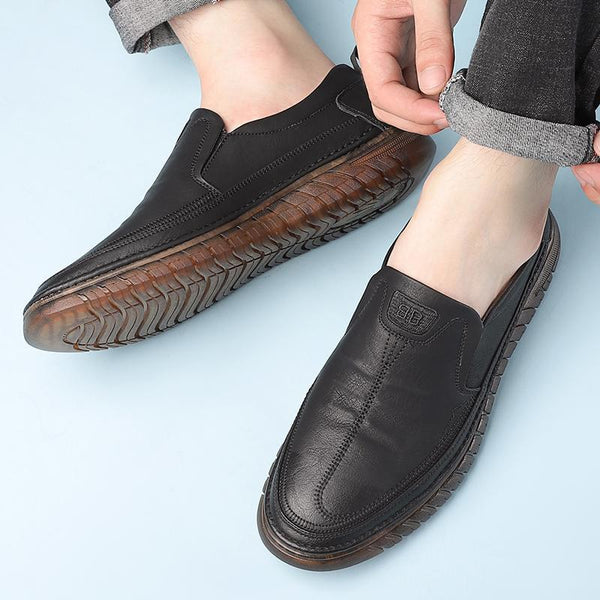 Zapatos de Cuero para Hombre con Suela Blanda de Tendón de Res