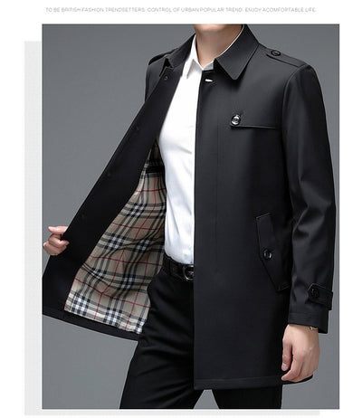 Abrigo Tipo Gabardina Casual Largo para Hombre - Image 25
