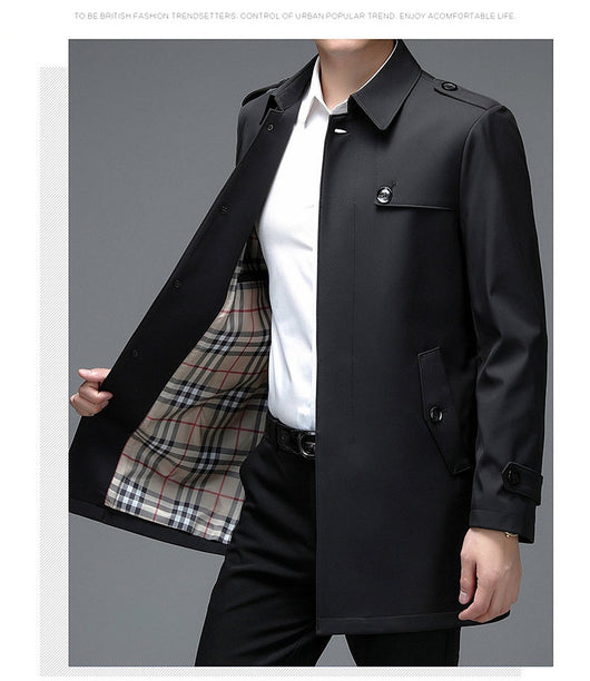 Abrigo Tipo Gabardina Casual Largo para Hombre - Image 25