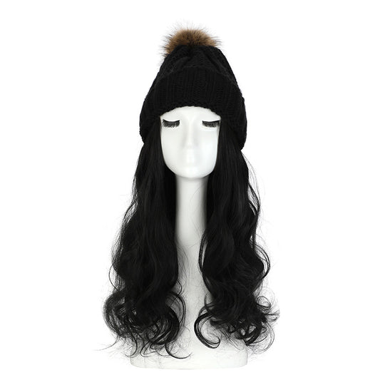 Gorro de Lana con Peluca Desmontable para Mujer - Image 2