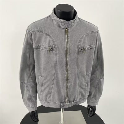 Chaqueta Denim Pesada Vintage Desgastada para Hombre - Image 3