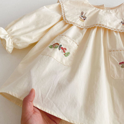 Vestido Infantil Coreano con Bordado de Conejo Animado - Image 23