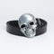 Cinturón Retro de Cuero Genuino con Hebilla Grande Calavera
