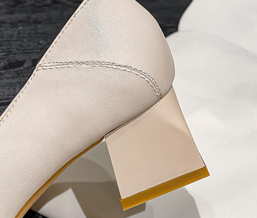 Zapatos de Cuero Genuino para Mujer con Tacón Medio y Punta Cuadrada - Image 10