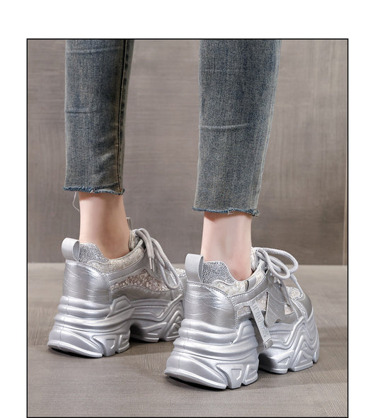 Zapatos Deportivos con Plantilla Elevadora y Detalles Brillantes para Mujer - Image 12
