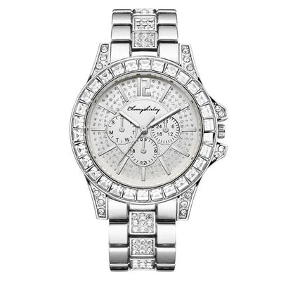 Reloj de Cuarzo de Acero Inoxidable con Diamantes y Tres Subdiales - Image 7