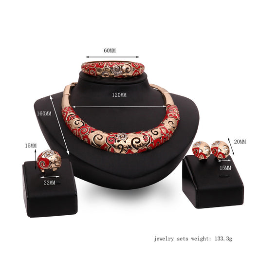 Conjunto de Joyería Elegante para Celebraciones - Collar, Aretes, Pulsera y Anillo - Image 11