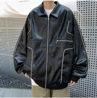 Abrigo de Cuero para Hombre Primavera y Otoño - Image 24