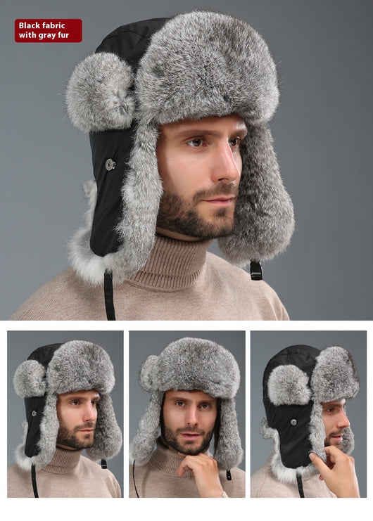 Gorro Térmico Unisex de Piel de Conejo con Protección Auditiva para Clima Frío - Image 23