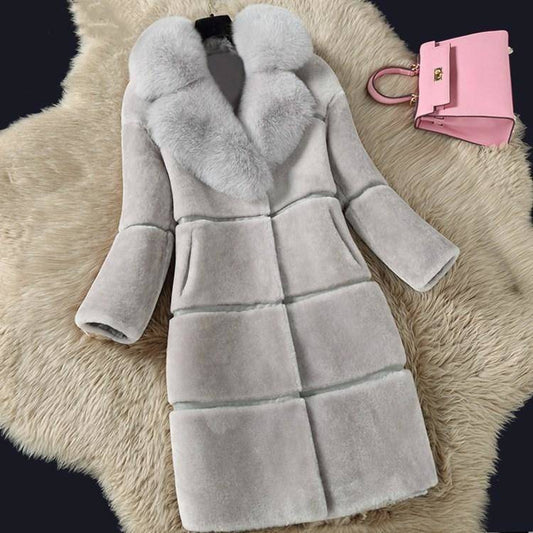 Abrigo de Piel de Cordero Esquilada Largo para Mujer