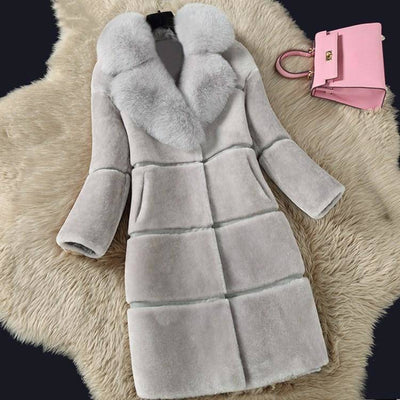 Abrigo de Piel de Cordero Esquilada Largo para Mujer