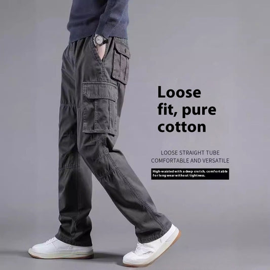 Pantalones Cargo Talla Grande 100% Algodón con Múltiples Bolsillos - Image 2
