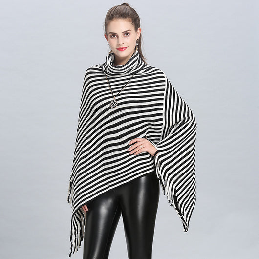 Capa Suéter Rayada con Flecos para Mujer - Image 6