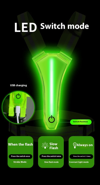 Chaleco Reflectante LED Recargable para Correr y Ciclismo Nocturno - Image 15