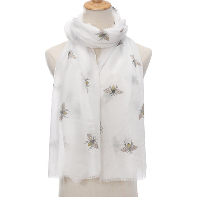 Pañoleta Protectora con Estampado de Abejas - Protección Solar y Calidez para Viajes - Image 3