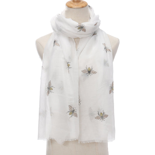 Pañoleta Protectora con Estampado de Abejas - Protección Solar y Calidez para Viajes - Image 3