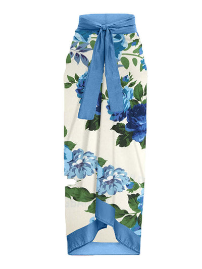 Traje de Baño Dos Piezas Chiffon con Falda Cadera Estampada - Image 22