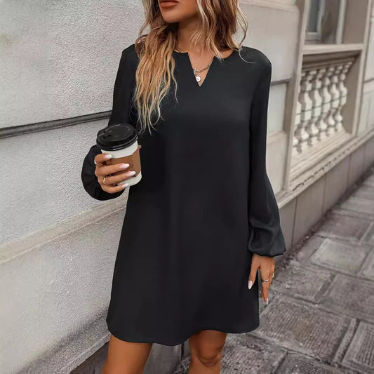 Vestido Largo Elegante de Manga Larga para Mujer