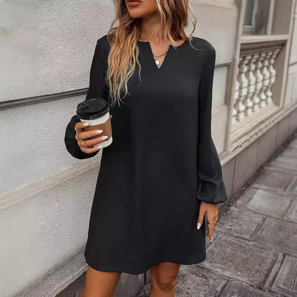 Vestido Largo Elegante de Manga Larga para Mujer
