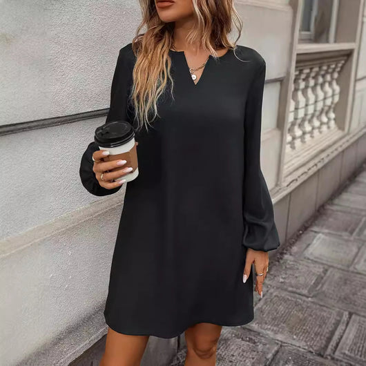 Vestido Largo Elegante de Manga Larga para Mujer